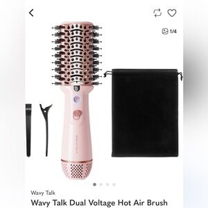NIB Wavy Talk Pink Dual-Voltage Hot Air Brush